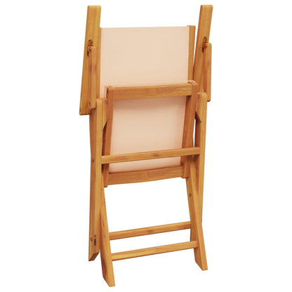 Set De Comedor De Jardín 5 Pzas Tela Madera Maciza Beige / Vetonek_4