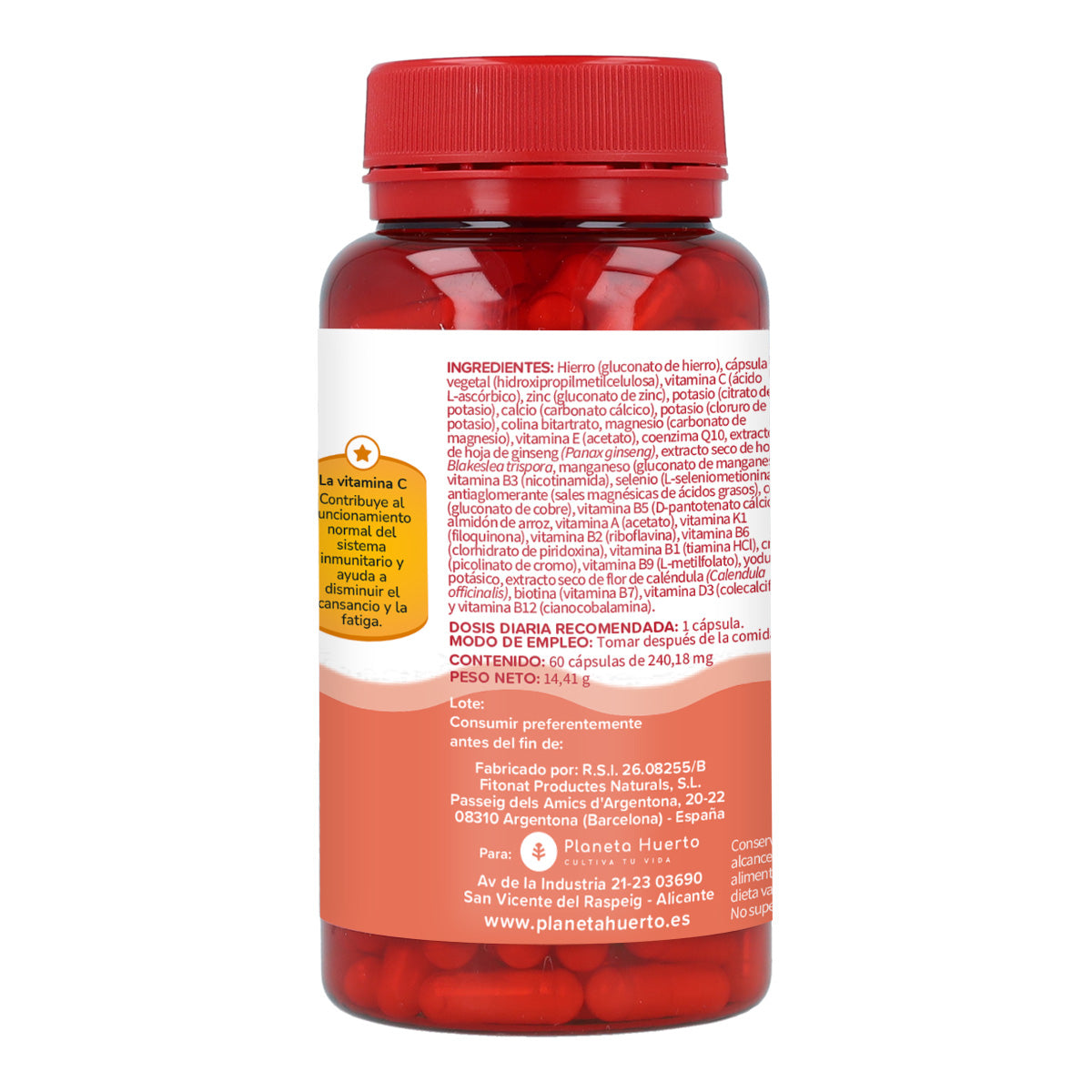 Complexo Multivitamínico Planeta Huerto 60 Cápsulas