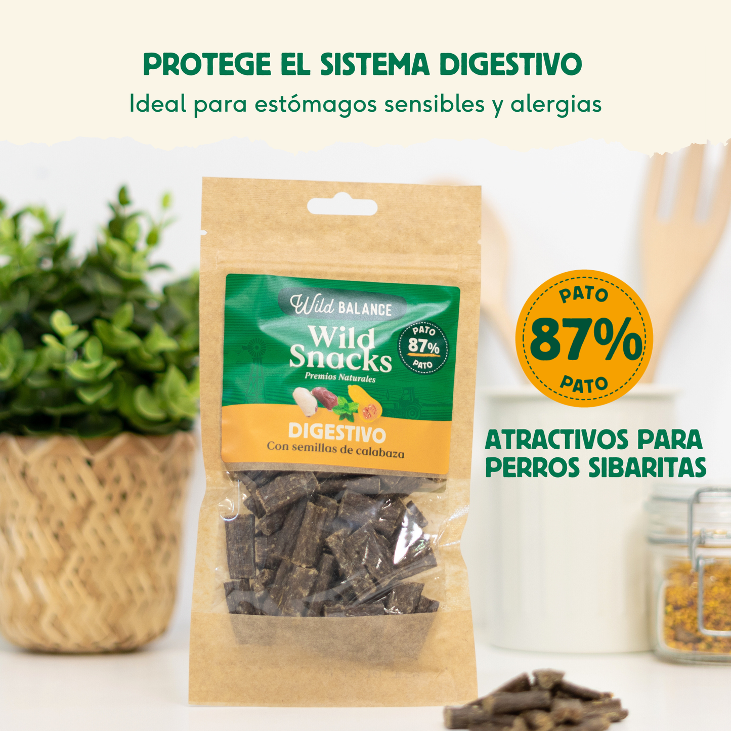 Sementes de abóbora digestivas Wild Snacks Wild Balance