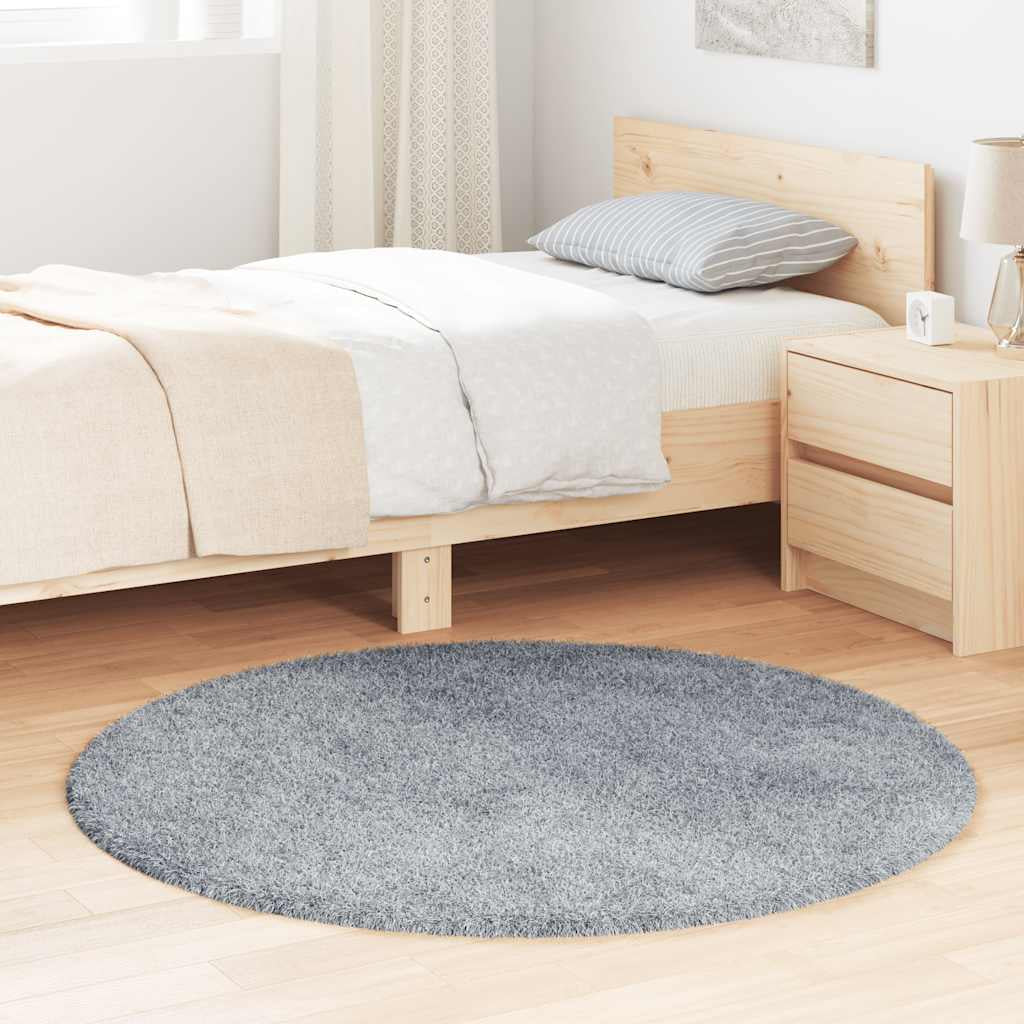 Vidaxl Alfombra De Pelo Largo Navarra Gris Claro 120x120 Cm Poliéster_1