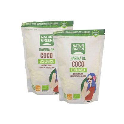 Embalagem de 2 Farinhas de Coco Biológicas Sem Glúten NaturGreen 500 g