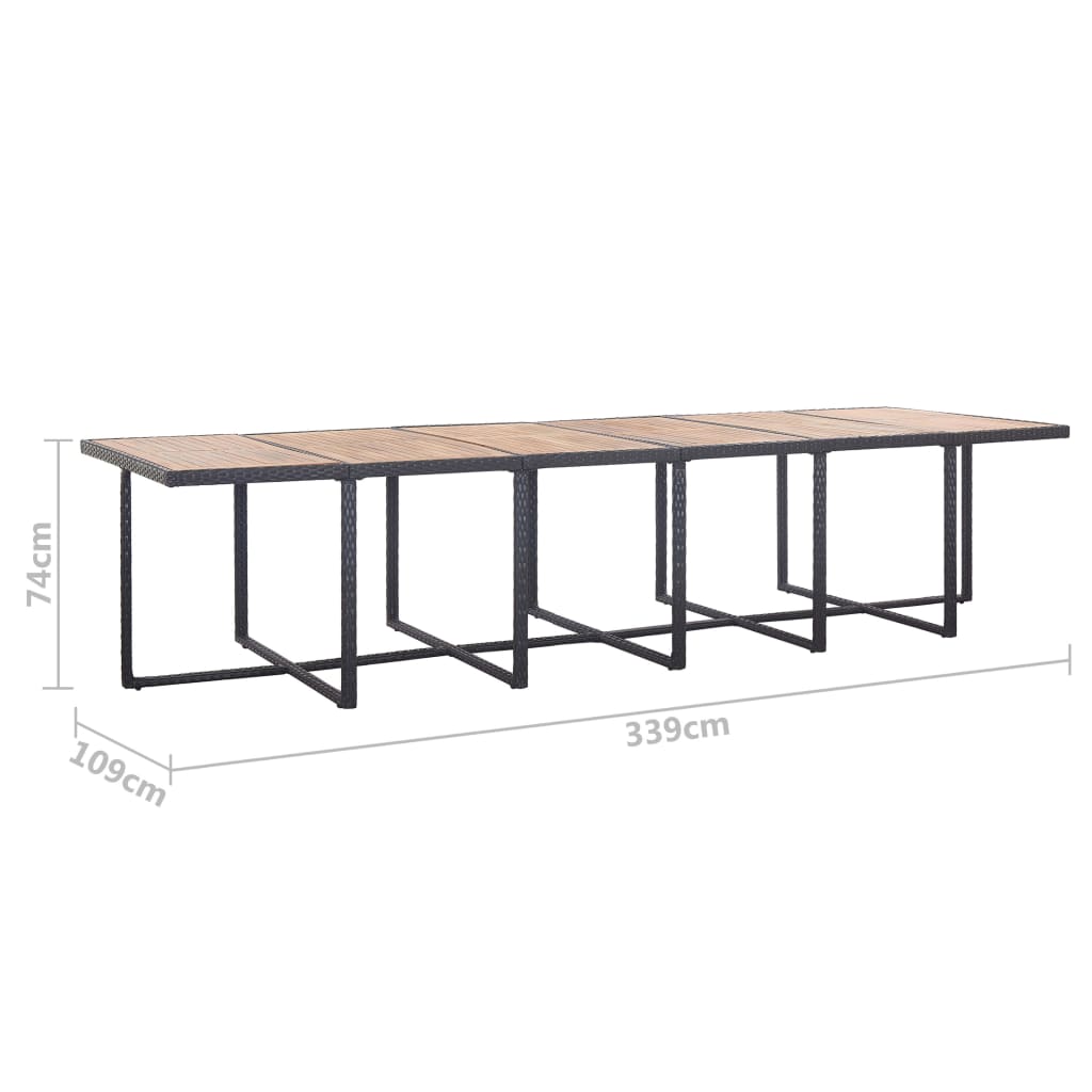 Vidaxl Set Comedor De Jardín 17 Piezas Y Cojines Ratán Sintético Negro_2