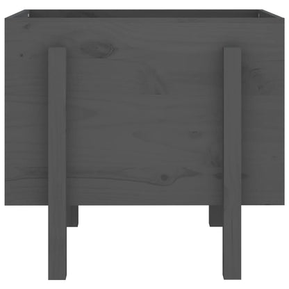 Jardinera De Madera Maciza De Pino Gris 62x50x57 Cm_3