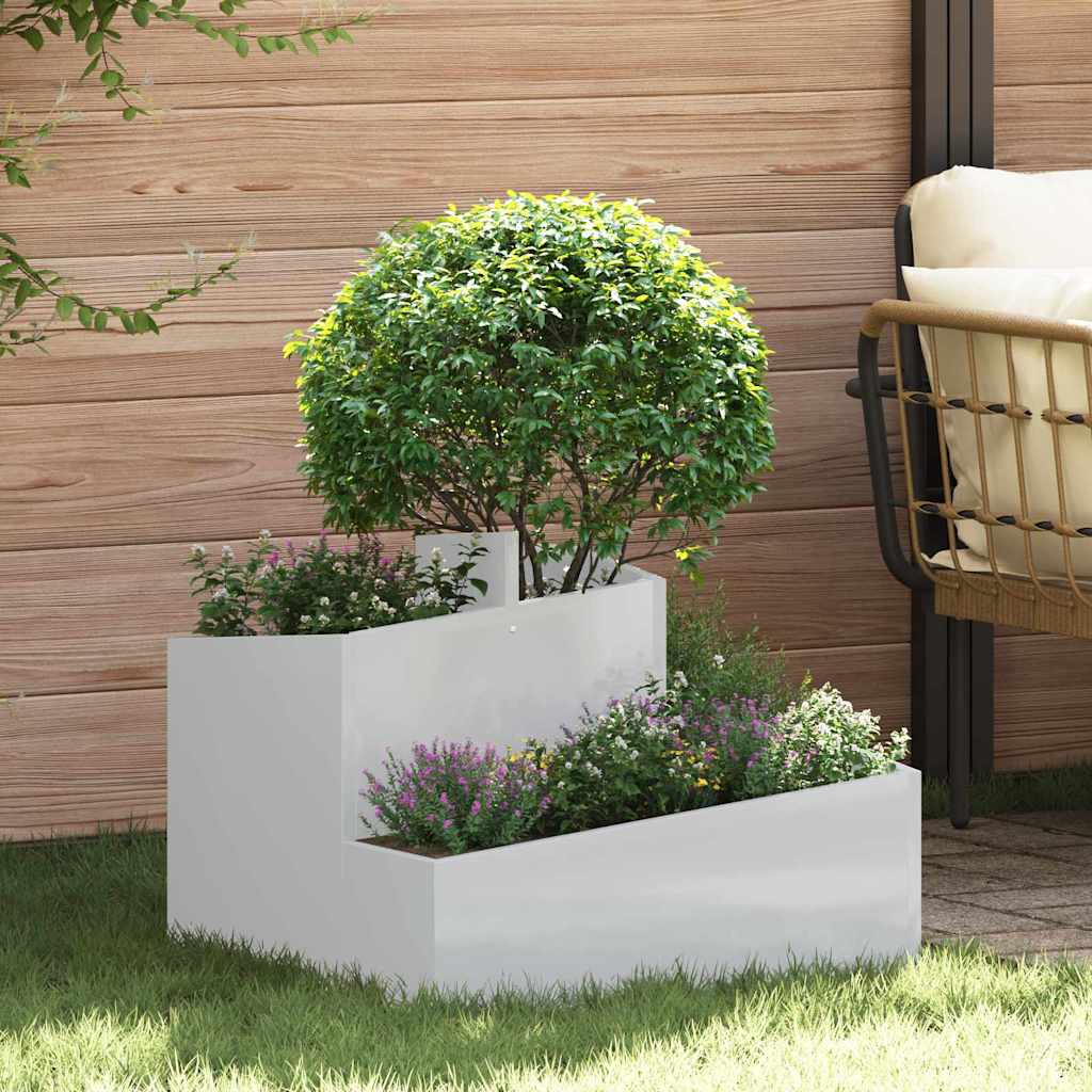 Macetero De Jardín Plateado 60 X 60 X 50 Cm Acero Galvanizado_1