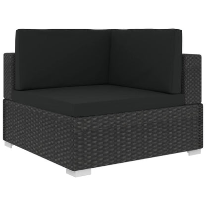 Vidaxl Set De Muebles De Jardín Y Cojines 7 Pzas Ratán Sintético Negro_5