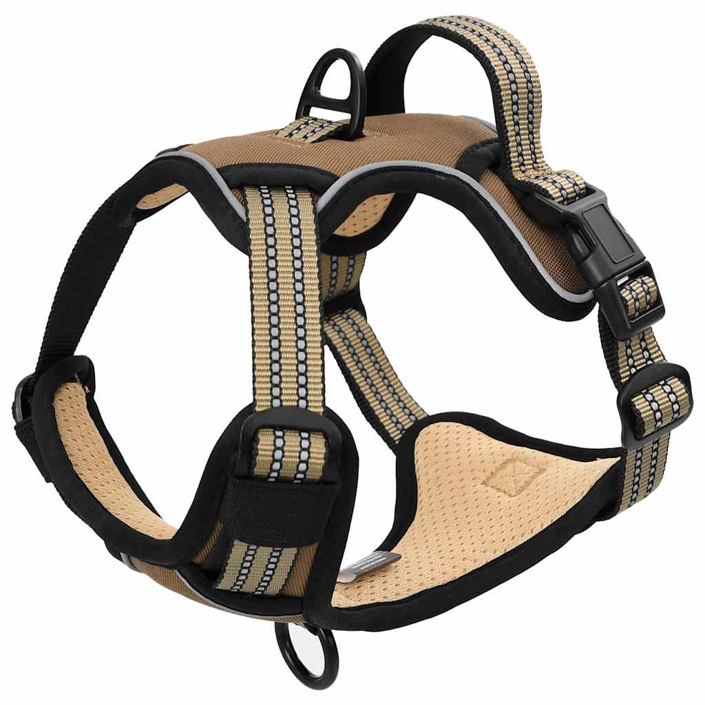 Arnés Para Perros Con Bandas Reflectantes Ajustables Marrón L_4