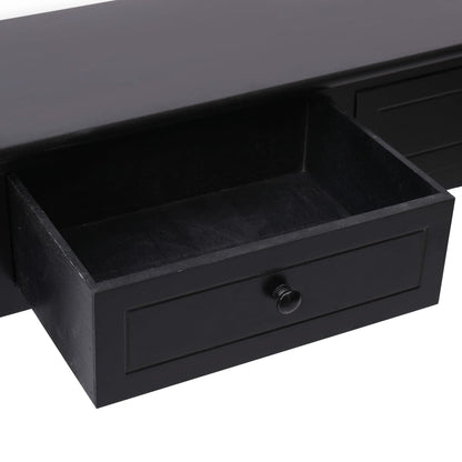 Mesa Consola De Madera Negra 90x30x77 Cm_4