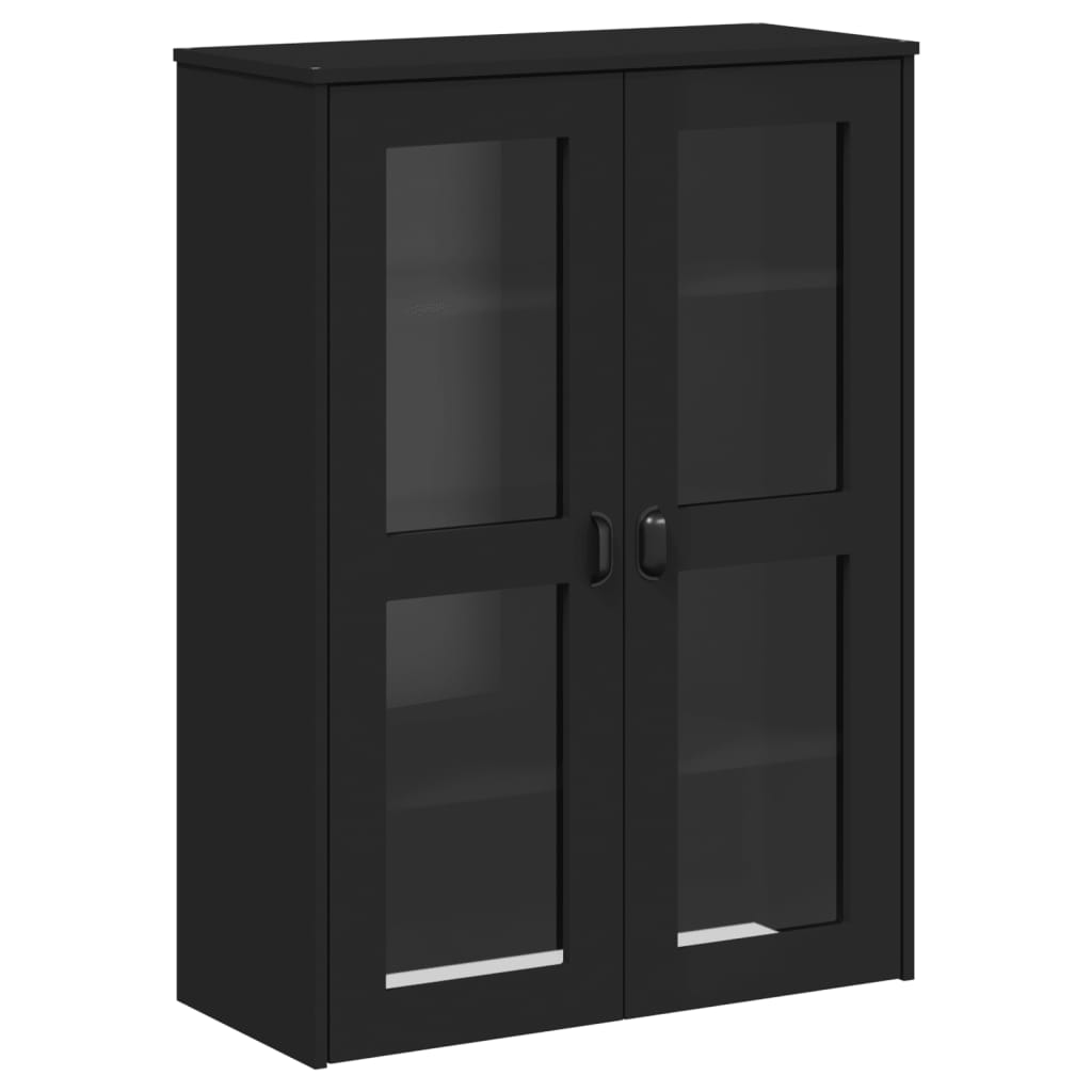 Aparador Alto Viken Madera Maciza De Pino Negro 80x40x190 Cm / Vetonek_4