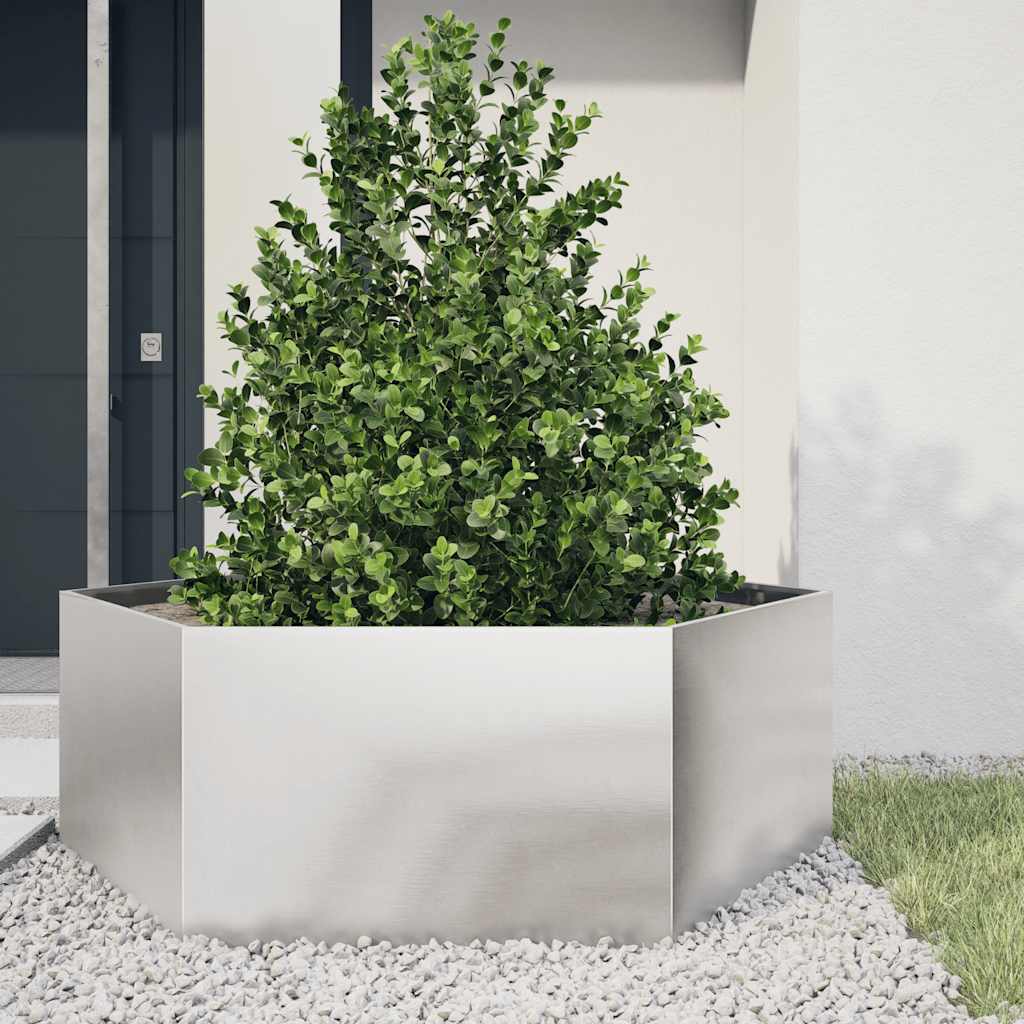 Jardinera Hexagonal De Acero Inoxidable 138x120x45 Cm_1