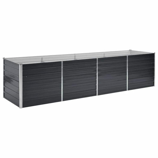Arriate De Acero Galvanizado Gris Antracita 320x80x77 Cm_0