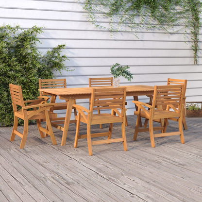 Vidaxl Juego De Comedor Para Jardín 7 Piezas Madera Maciza Acacia_1