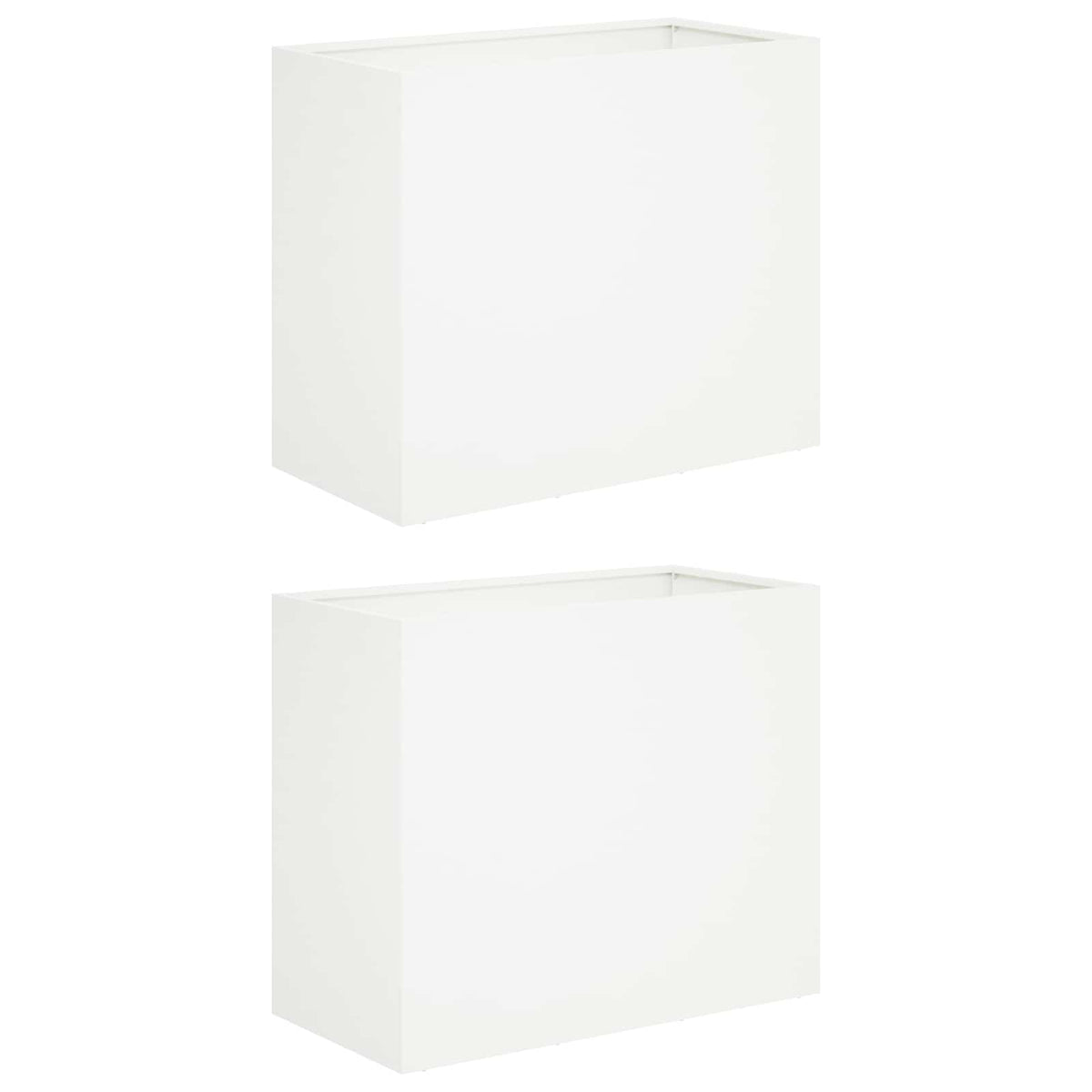 Macetero De Jardín 2 Uds. Blanco 60 X 30 X 40 Cm_0