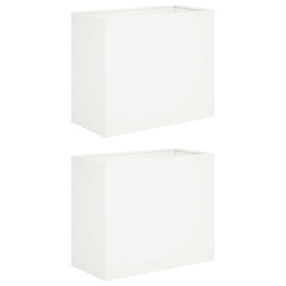 Macetero De Jardín 2 Uds. Blanco 60 X 30 X 40 Cm_0