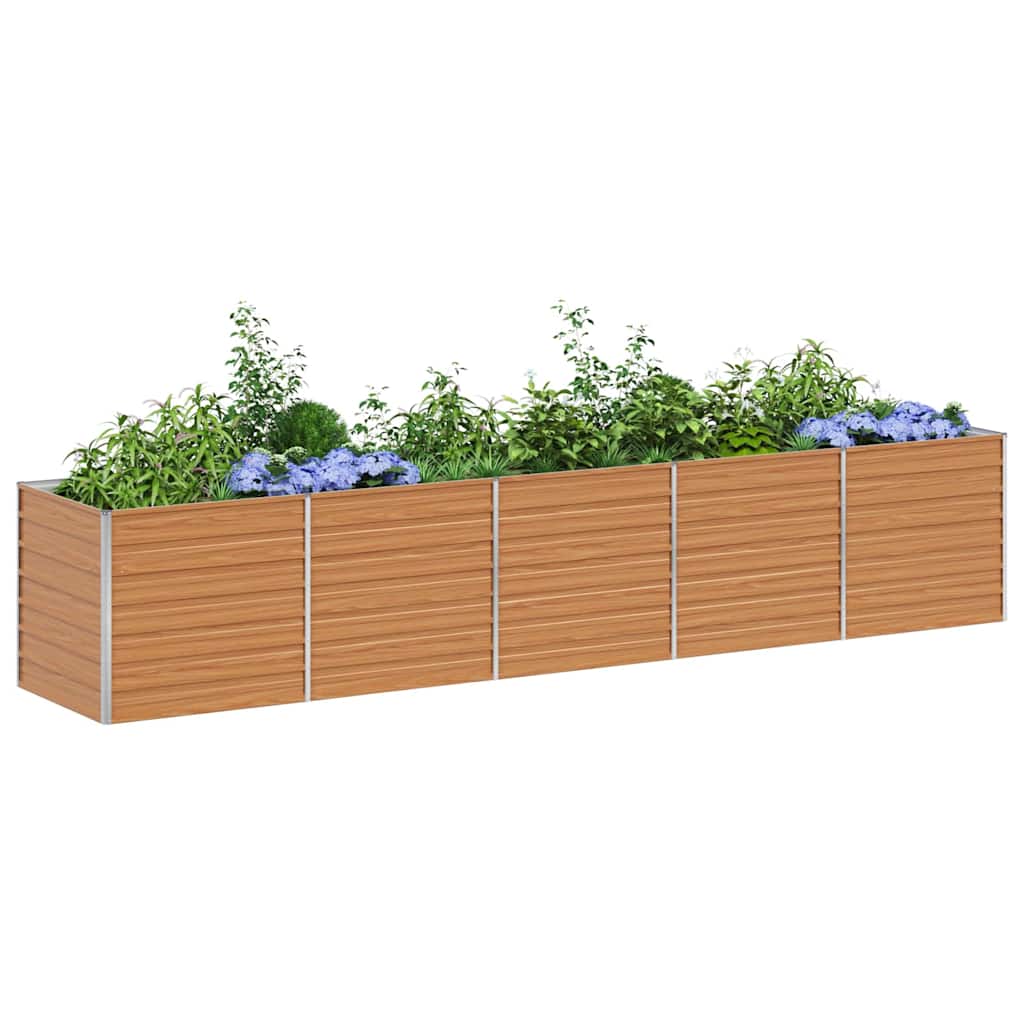 Arriate Elevado Marrón Claro 400 X 80 X 77 Cm Acero Galvanizado_2