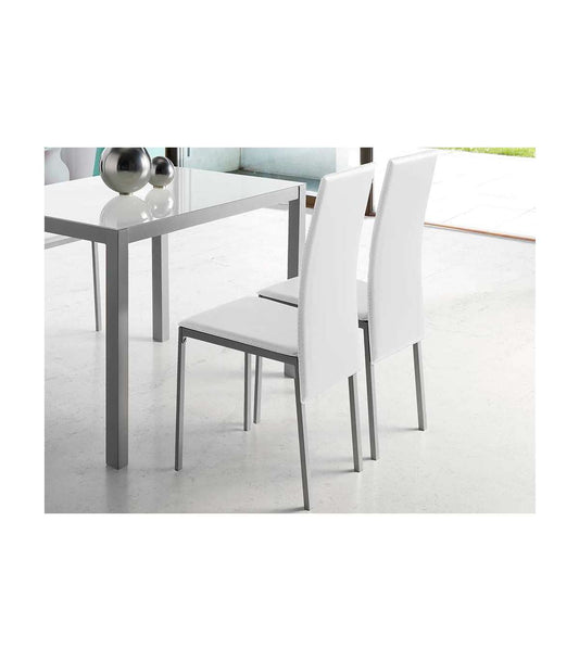 Pack 4 Sillas Carla Para Salón En Polipiel Blanco, 96 Cm(alto)41 Cm(ancho)52 Cm(largo)_0