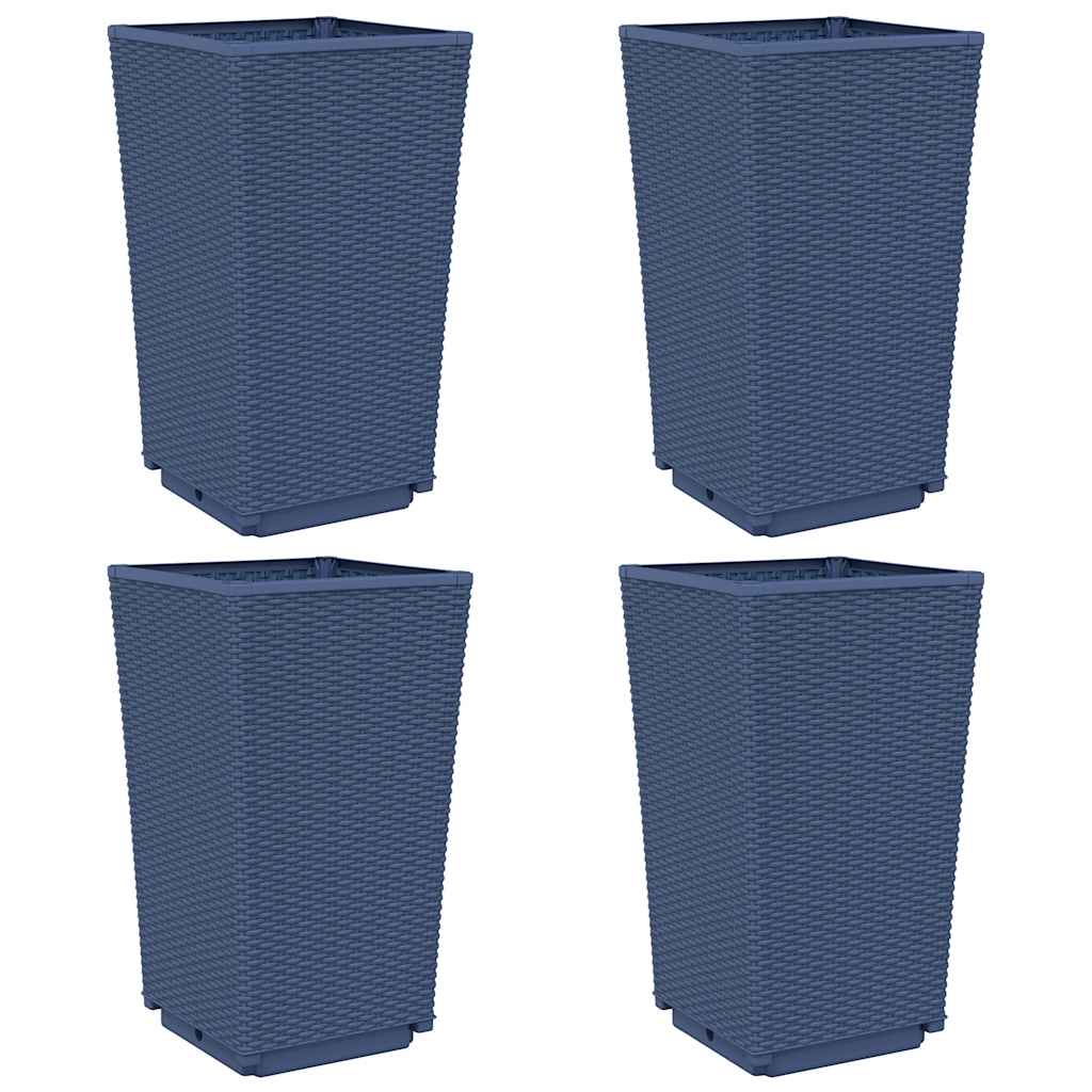 Jardineras 4 Unidades Pp Azul Gris 32,5x32,5x57 Cm_0