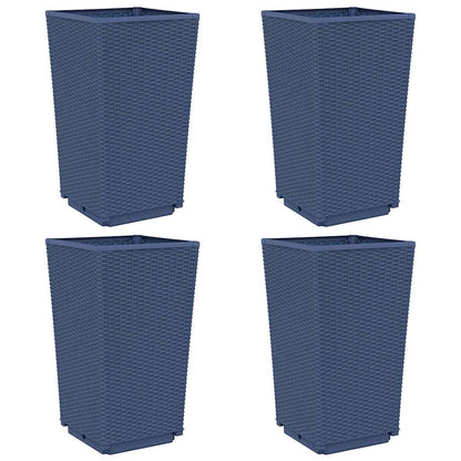 Jardineras 4 Unidades Pp Azul Gris 32,5x32,5x57 Cm_0
