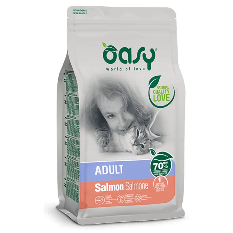 Pienso Oasy Para Gato Adulto De Salmon 1.5 Kg_0