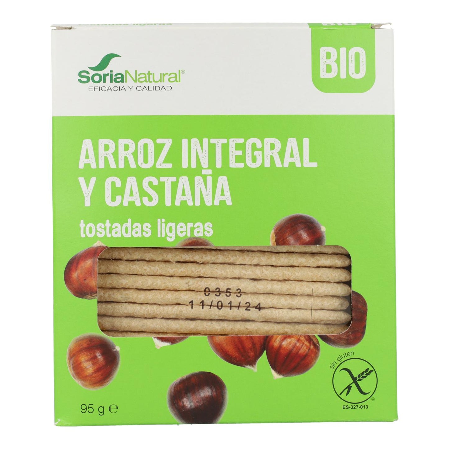 Tosta Leve de Arroz e Castanha Soria Natural 95 g