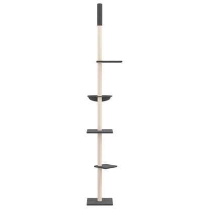 Vidaxl Árbol Rascador Gatos Suelo A Techo Gris Oscuro 263,5-289,5 Cm_3