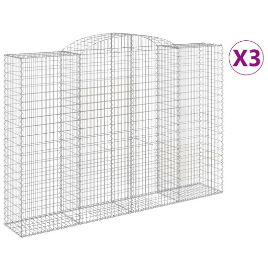 Cestas De Gaviones 3 Uds Forma De Arco Hierro 300x50x200/220 Cm_0