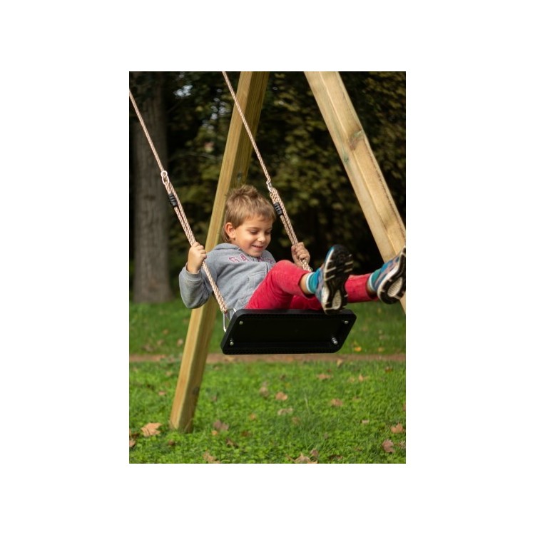 Columpio Individual De Madera Cuadrada Masgames Karai Deluxe Adultos Con Cuerdas._2