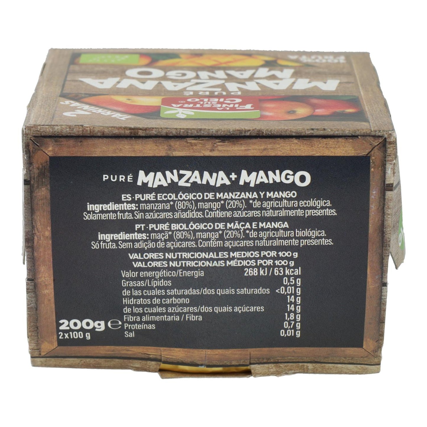 Puré Biológico de Maçã e Manga La Finestra Sul Cielo 200 gr