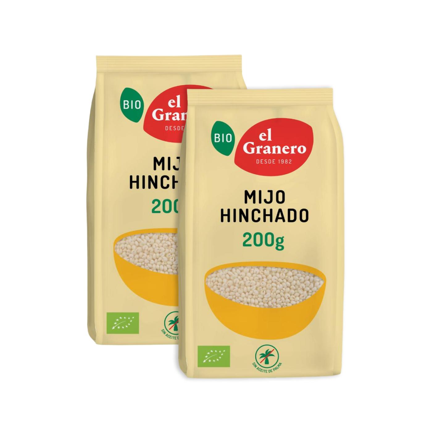 Embalagem de 2x Painço Tufado Eco El Granero 200 gr 