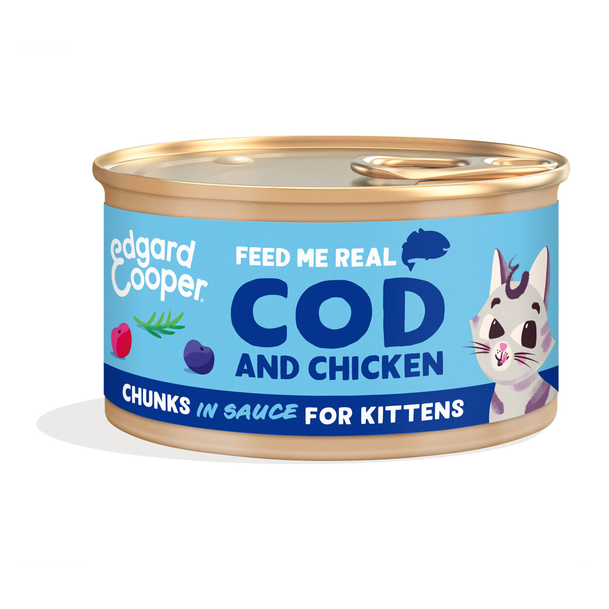 Edgard &amp; Cooper Ração Húmida para Gatos em Molho Bacalhau e Pedaços de Frango 85g