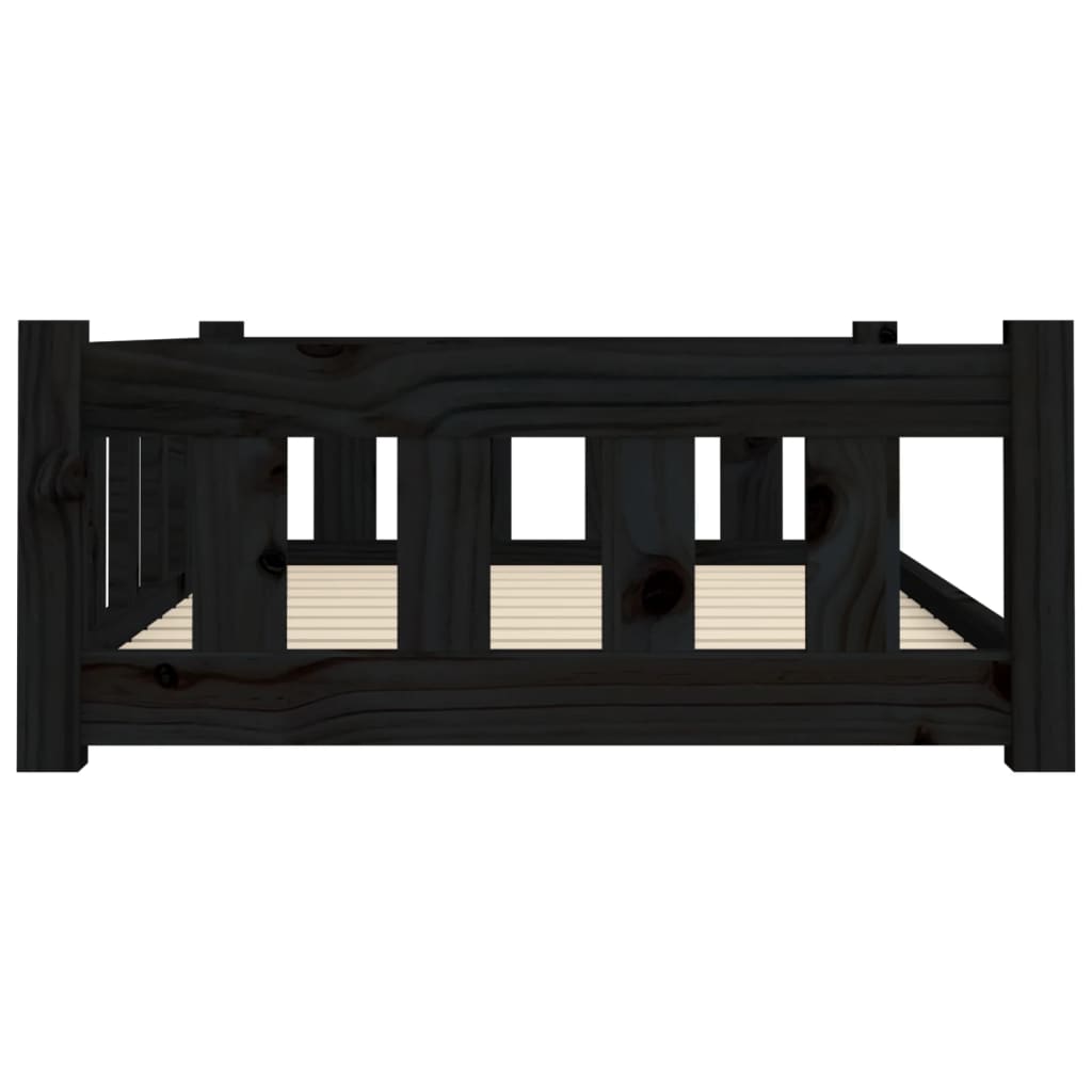 Cama Para Perros Madera Maciza De Pino Negro 95,5x65,5x28 Cm / Vetonek_0
