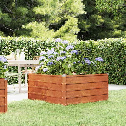 Arriate Oxidado De Acero Corten 100x100x45 Cm_1