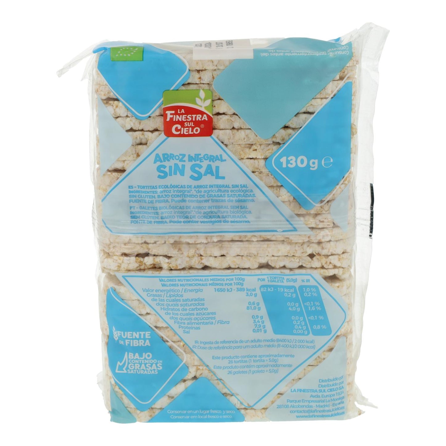 Bolinhos de Arroz Sem Sal La Finestra Sul Cielo 130 g