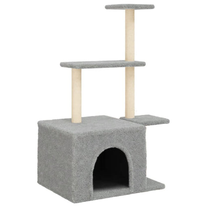 Vidaxl Rascador Para Gatos Con Postes De Sisal Gris Claro 110 Cm_0