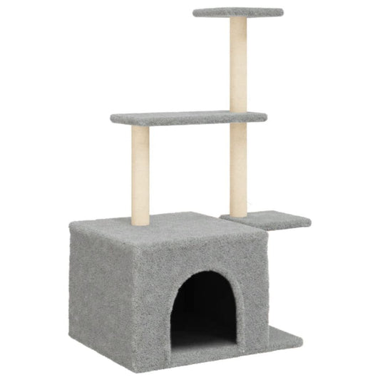 Vidaxl Rascador Para Gatos Con Postes De Sisal Gris Claro 110 Cm_0