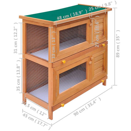 Vidaxl Conejera De Exterior Con 4 Puertas Madera_5