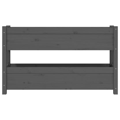 Jardinera De Madera Maciza De Pino Gris 112x25x66 Cm_4
