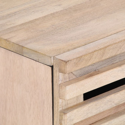 Mesita De Noche De Madera Maciza De Mango Rugosa 50x34x60 Cm_4