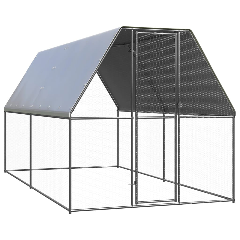 Vidaxl Jaula Gallinero De Acero Galvanizado 2x4x2 M_0