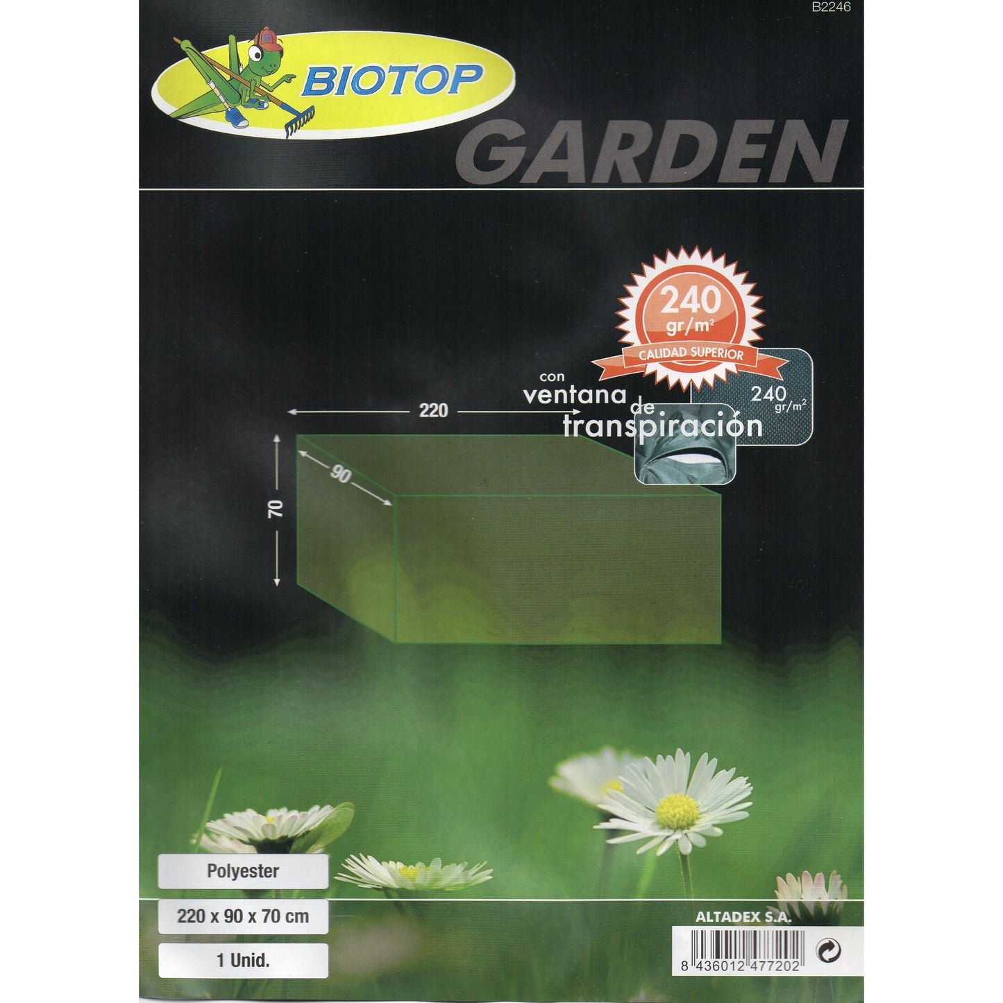 Capa de sofá em poliéster 220x90x70cm