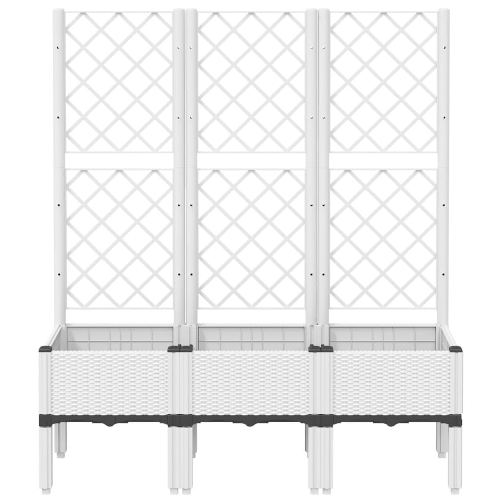 Jardinera Con Enrejado Pp Blanco 120x40x142 Cm_2