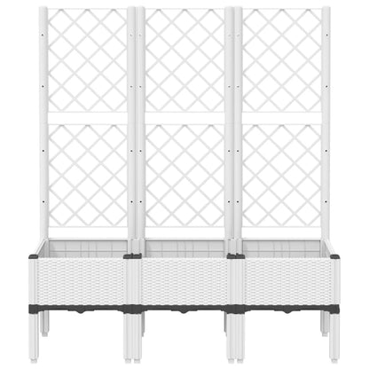 Jardinera Con Enrejado Pp Blanco 120x40x142 Cm_2