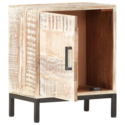 Mesita De Noche De Madera Maciza De Acacia 40x30x50 Cm_0