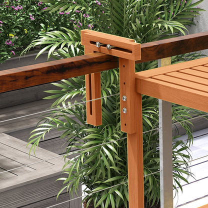 Outsunny Mesa Colgante De Balcón Plegable De Madera 68x65x40,5-55 Cm Natural_4