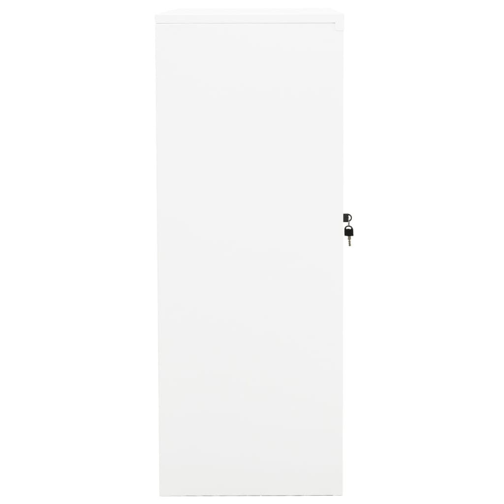 Armario De Oficina De Acero Blanco 90x40x105 Cm_2
