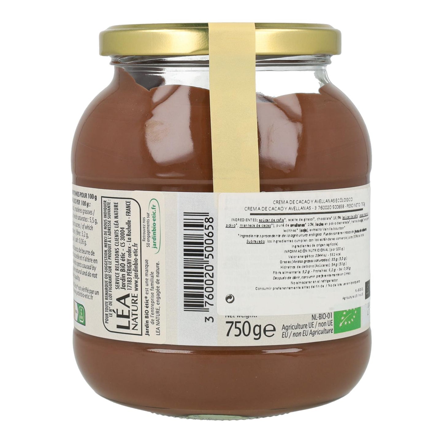 Creme de Cacau com Avelãs Sem Óleo de Palma Jardin Bio 350 g