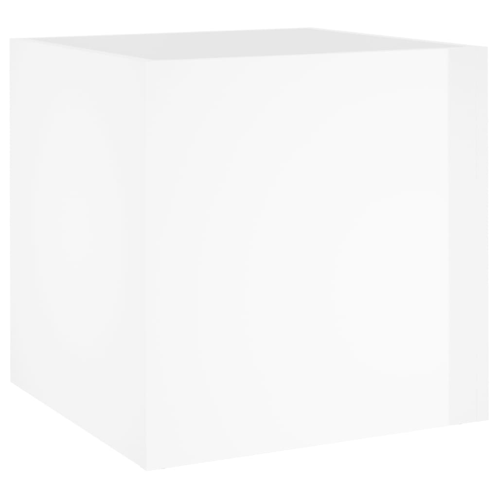 Jardinera De Madera De Ingeniería Blanca Brillante 40x40x40 Cm_0