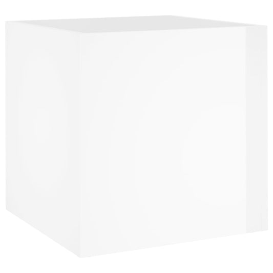 Jardinera De Madera De Ingeniería Blanca Brillante 40x40x40 Cm_0