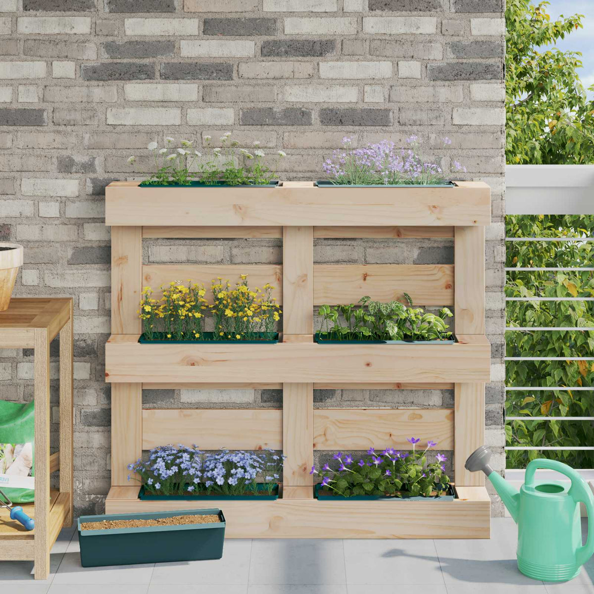 Cajas De Flores Para Palets Euro 12 Uds. Verde Polipropileno_1