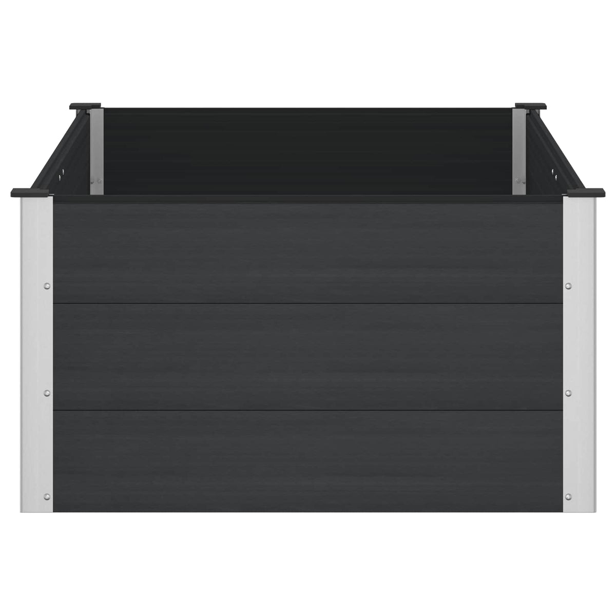 Arriate Elevado Negro 150 X 100 X 54 Cm Wpc Y Aluminio_3