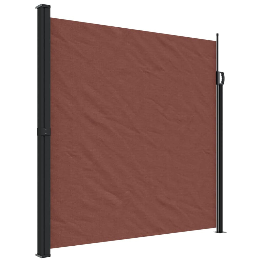 Vidaxl Toldo Lateral Retráctil De Jardín Marrón 140x500 Cm_0
